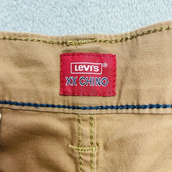Levis XX Chino Shorts Punk Logos Mens 36 Tan 7Seconds Punx Hardcore Rock Stretch - Picture 3 of 11
